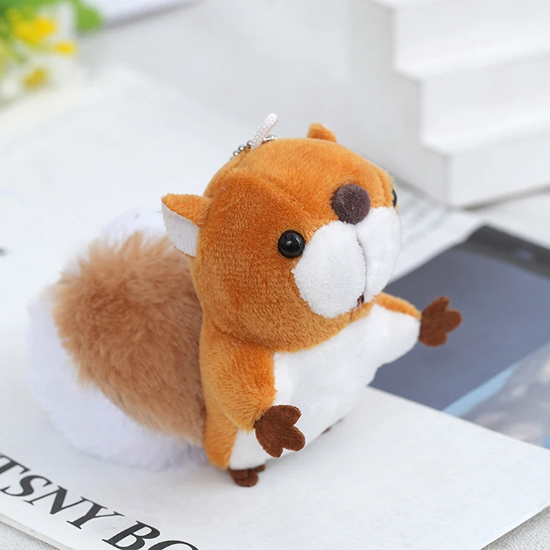 Cute Squirrel Plush Keychain Of Peliche Keychain Big Dolls Toy Bag Pendant Women's Backpack Decoration Gift