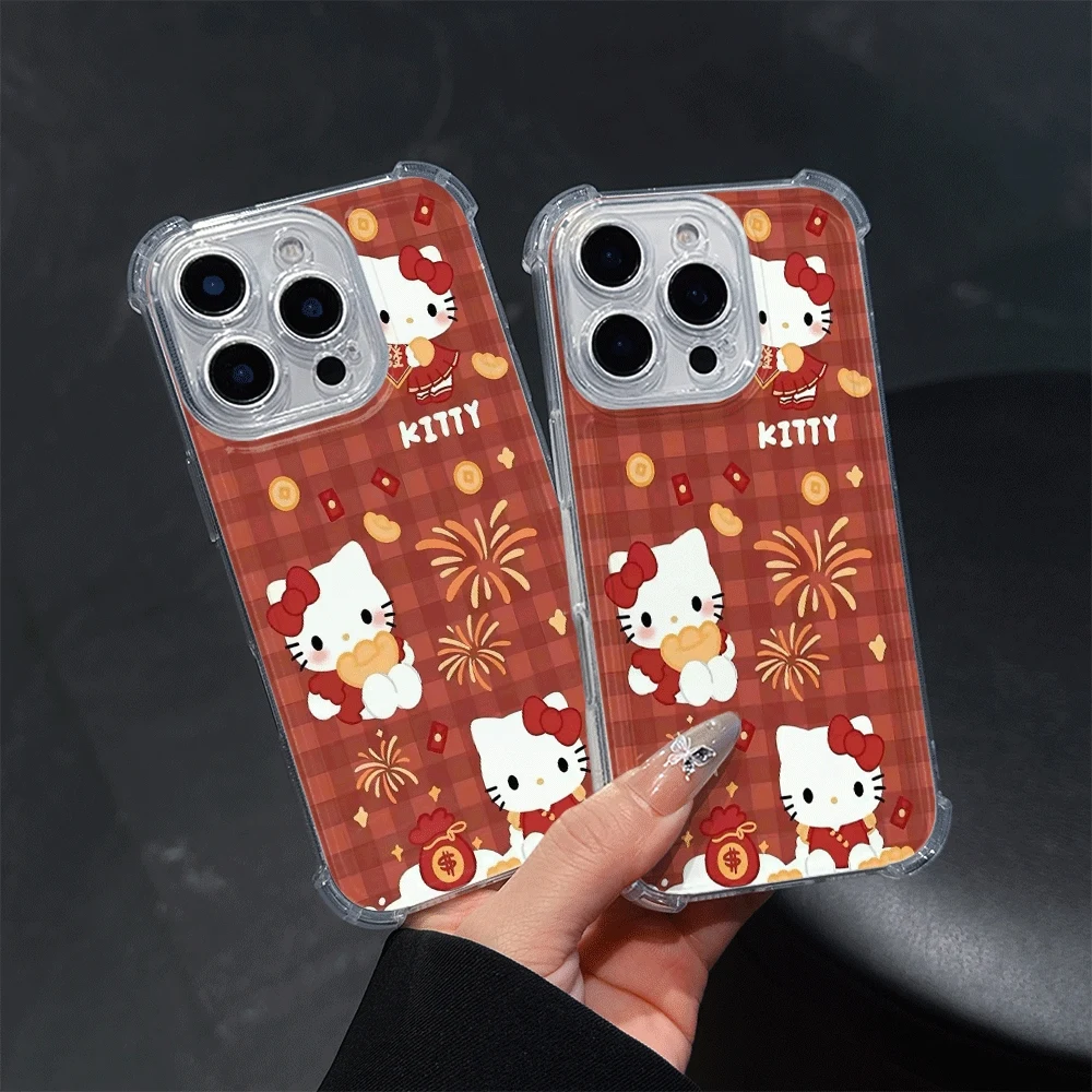

Чехлы для телефонов Sanrio для IPhone 16, IPhone 16/15/14/13/12/11/x/xs/xs Max, мягкий чехол для телефона для девочек Sanrio KT, подарок для предотвращения падения