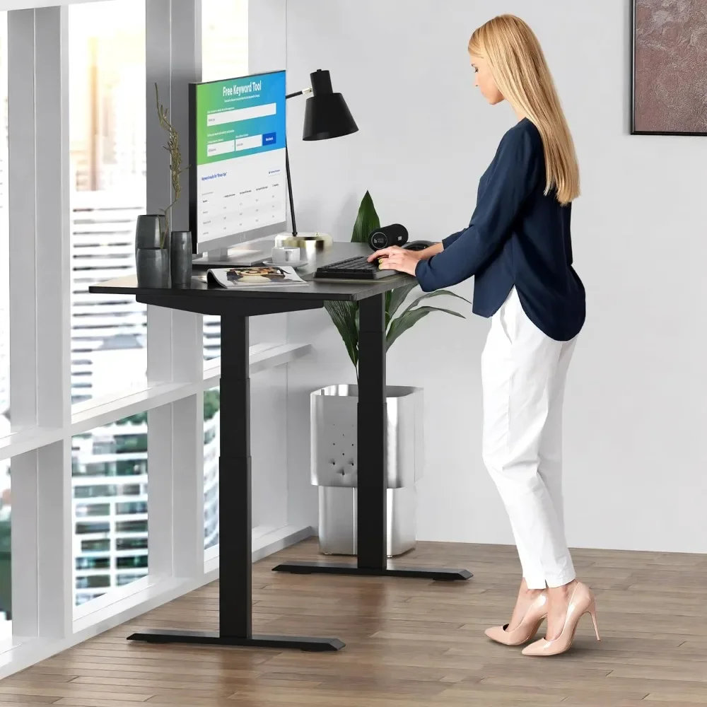 Dual Motor Electric Standing Desk 60x30 Black Desktop Premium Ergonomic Adjustable Height|