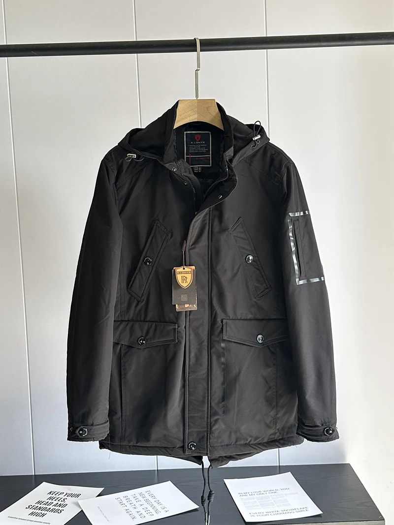 

Мужская модная утепленная хлопковая куртка-ветровка, водонепроницаемая, приталенная, зимняя, повседневная, с длинными рукавами, с капюшоном, Cleanfit Sle