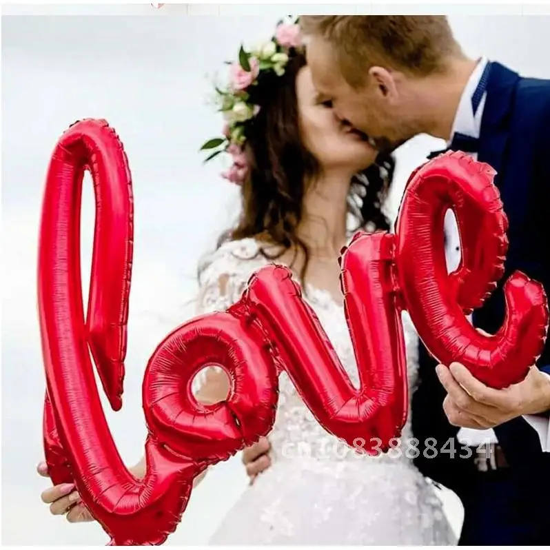 

Ligatures Love Letter Foil Balloon Anniversary Valentines Birthday Party Decoration Balloon wedding globos Supplies Photo Props