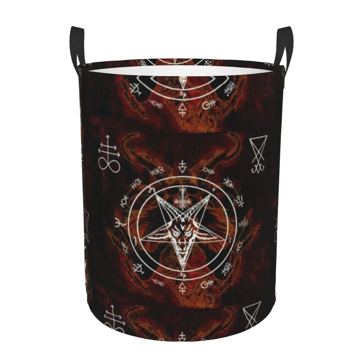 The Occult Of Baphomet Laundry Basket Collapsible Devil Satanic Clothing Hamper Toys Organizer Storage Bins