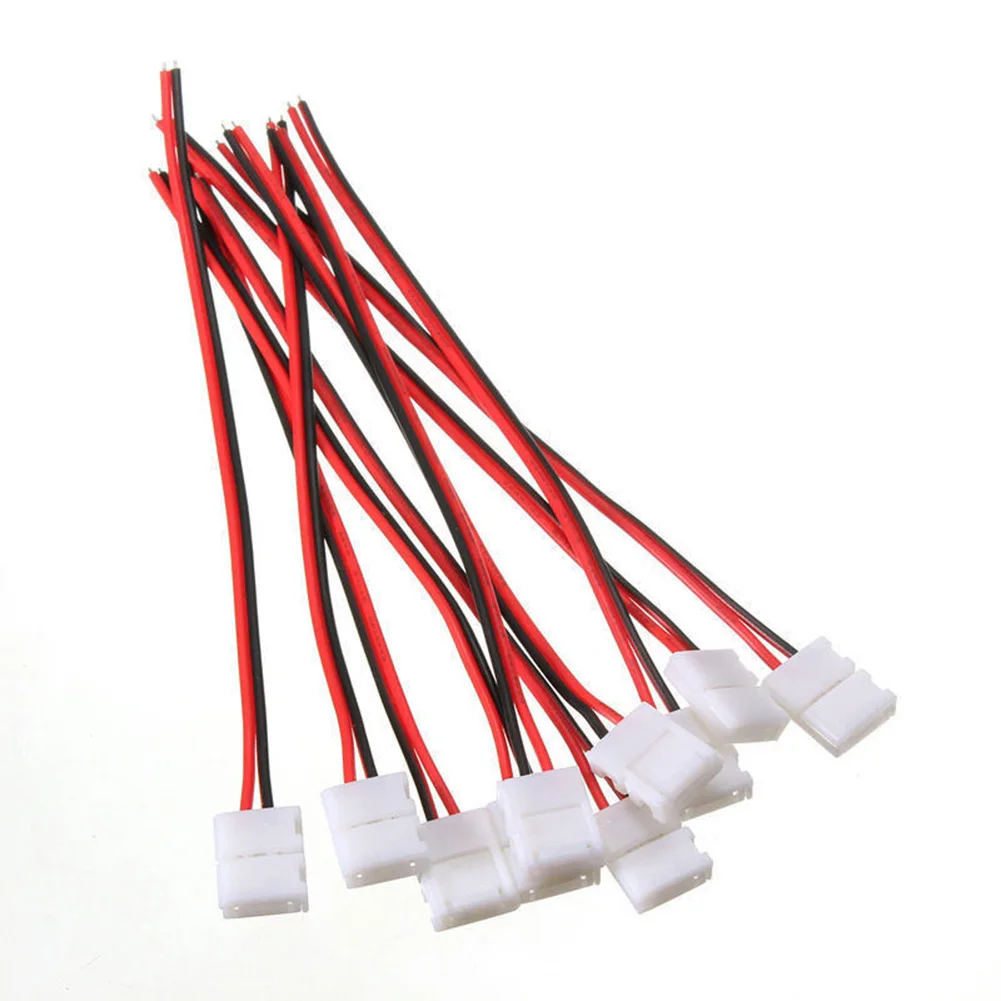 10PCS 2 Pin LED Strip Connectors Compatible with 8mm SMD3528 5050 Single Color Flexible LED Strips Supporting Up to 3A at 24V