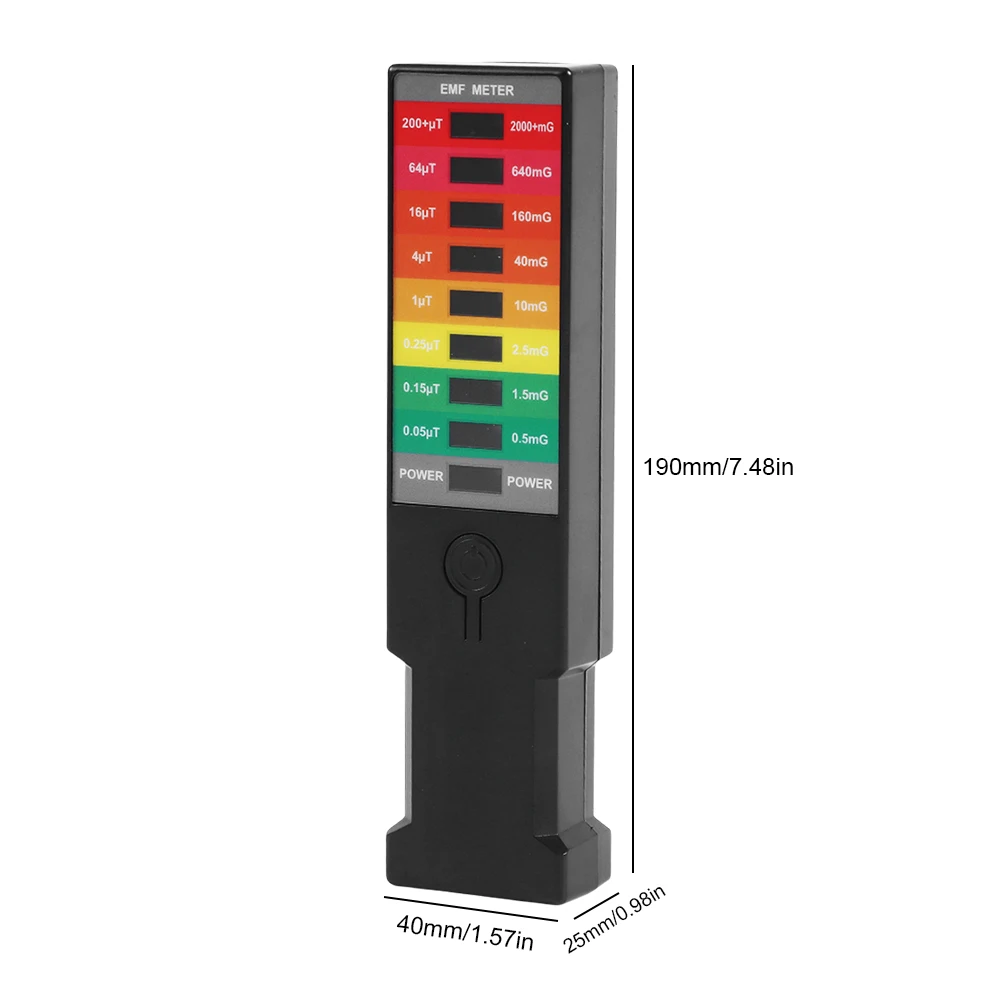 EMF Gauss Meter 8 LED Radiation Dosimeter High Precision Portable EMF Magnetic Field Monitor Handheld Magnetic-Field Monitor