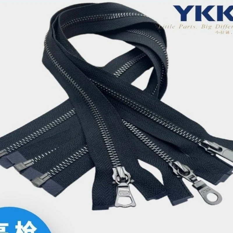

2pcs/Lot 5# 50 To 80cm YKK Zipper Metal Bright Deep Gun DAL DA8SY2 Open End Leather Jacket Repair Tailor Sewing Accessories