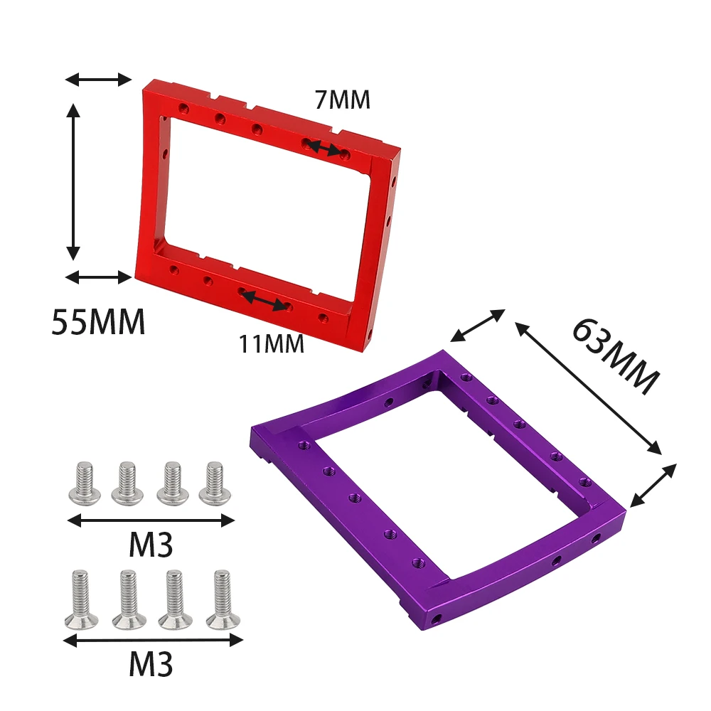 1/10 RC Car Aluminum Alloy Dual Servo Mount Bracket for SCX10 LCG Chassis Frame, Black Red Silver Purple, 31.8g