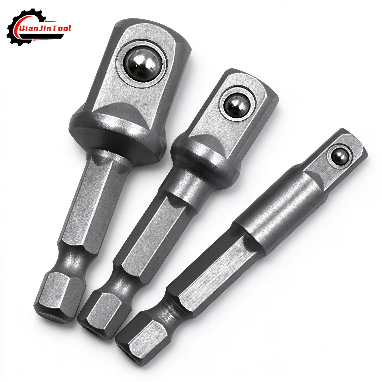 3Pcs Impact Socket Adapter Extension Rod 1/4 3/8 1/2 Inch Nut Driver Sockets Hex Shank  Square Head For Screwdriver Handle Tool