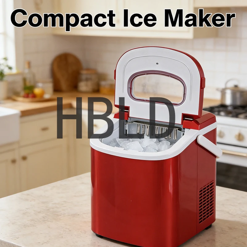 Electric Commercial Ice Maker Portable Circular Desktop Household Ice Cube Forming Machine for Business Use