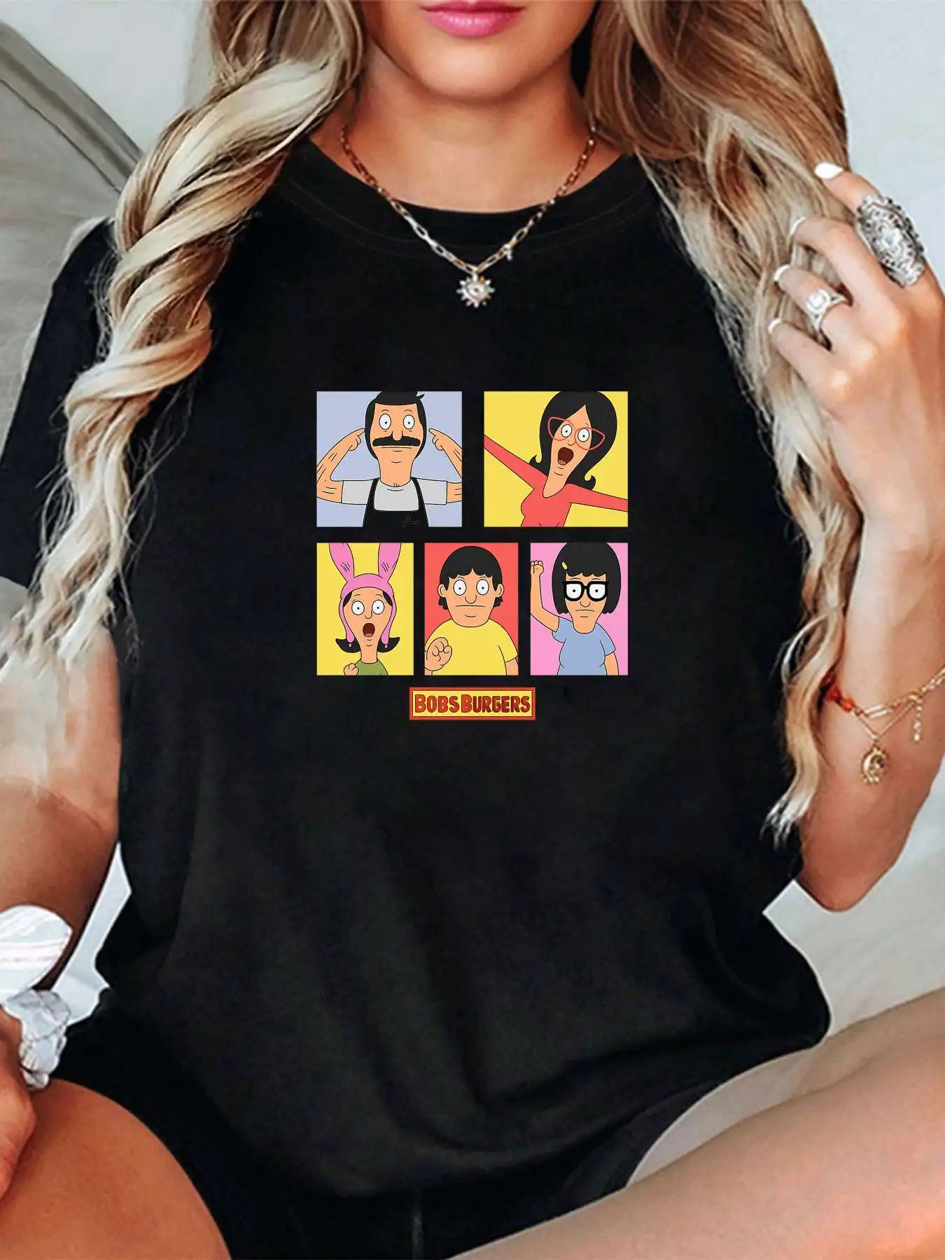 

【1142788】Женская футболка больших размеров с круглым вырезом и короткими рукавами с эластичными половинными рукавами и модными принтами