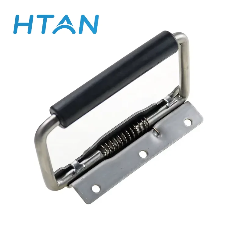 

Stainless Steel Spring Handles with Rubber Grip for Industrial Equipment Toolboxes and Folding Applications