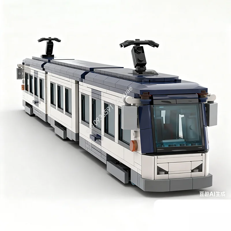 993 Uds. MOC Tram Benjamin articulado Minifig escala modelo bloques de construcción arquitectura juguetes modulares cumpleaños regalos de navidad