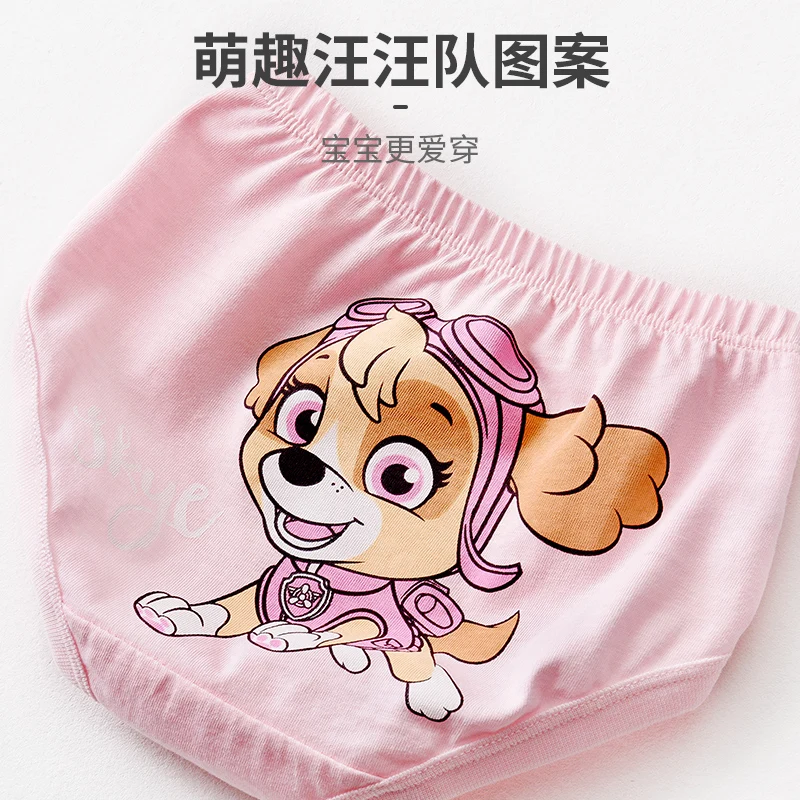 3PCS Genuine Paw Patrol Skye Everest Girls Cotton Underwear Children triangle Panties Baby Short Panties Underpants Briefs