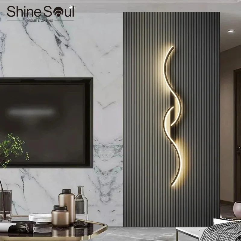 

Modern LED Wall Lamp Bedrooms Living Room Indoor Lighting Tv Sofas Bedside Backgrounds Decor Lights Strip Minimalist Wall Light