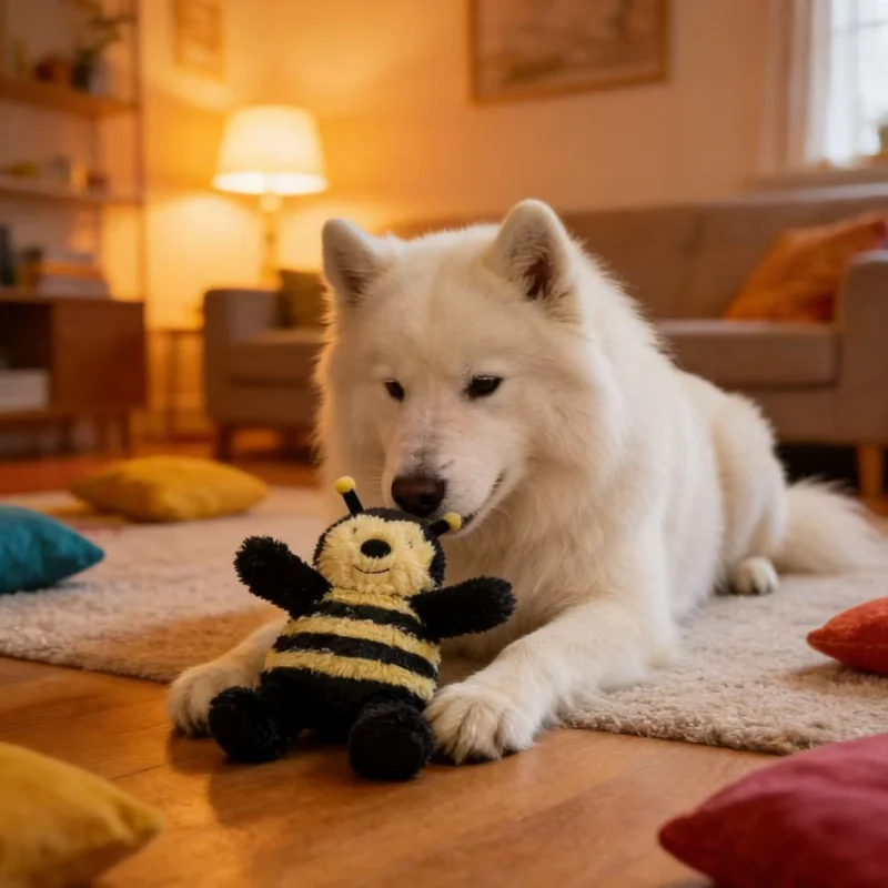 Trendy Striped Bee Pet Sound Toy Bite-resistant and relieves boredom Teddy Corgi Dog Chew Toy