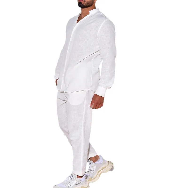 

Осенний мужской повседневный костюм Long Sve, модные брюки большого размера и комбинированный утюг для мужчин