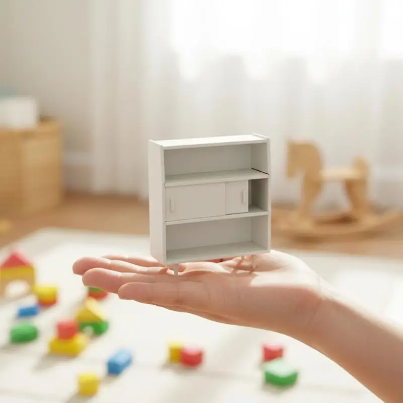 1Pcs 1 12 Miniature Dollhouse Wall Cabinet Elegant Storage Display Model For Kids Toy Home Decor Accessories