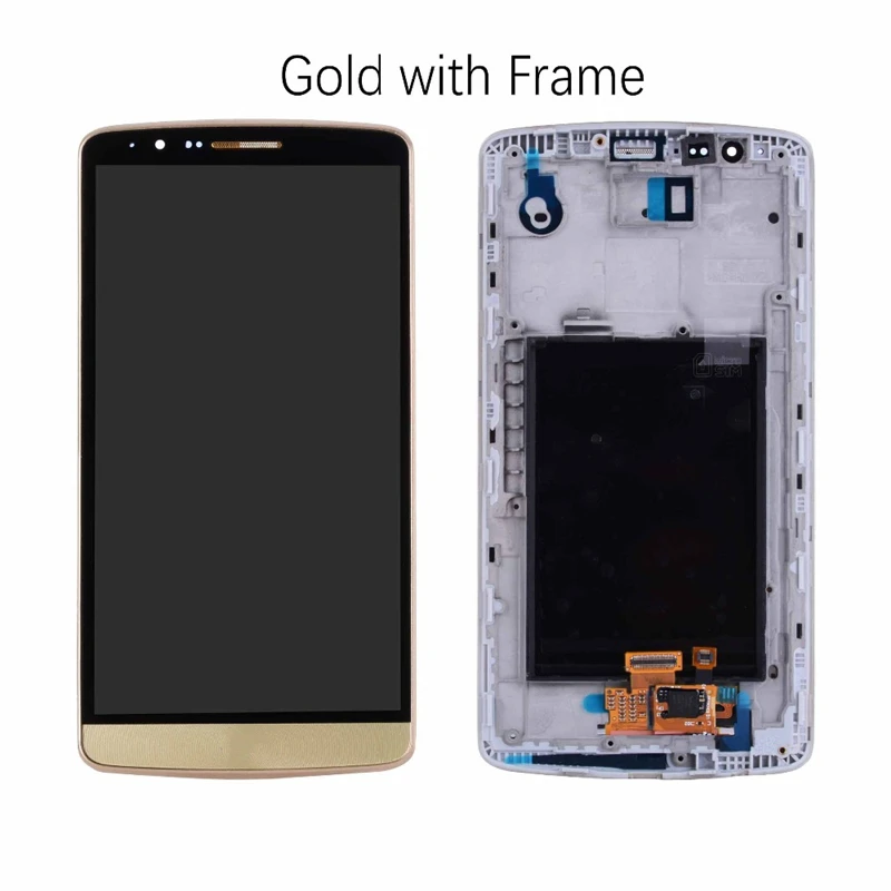 For LG G3 LCD D850 D851 D855 Display Touch Screen Digitizer Assembly With Frame Black White Gold Replacement Parts