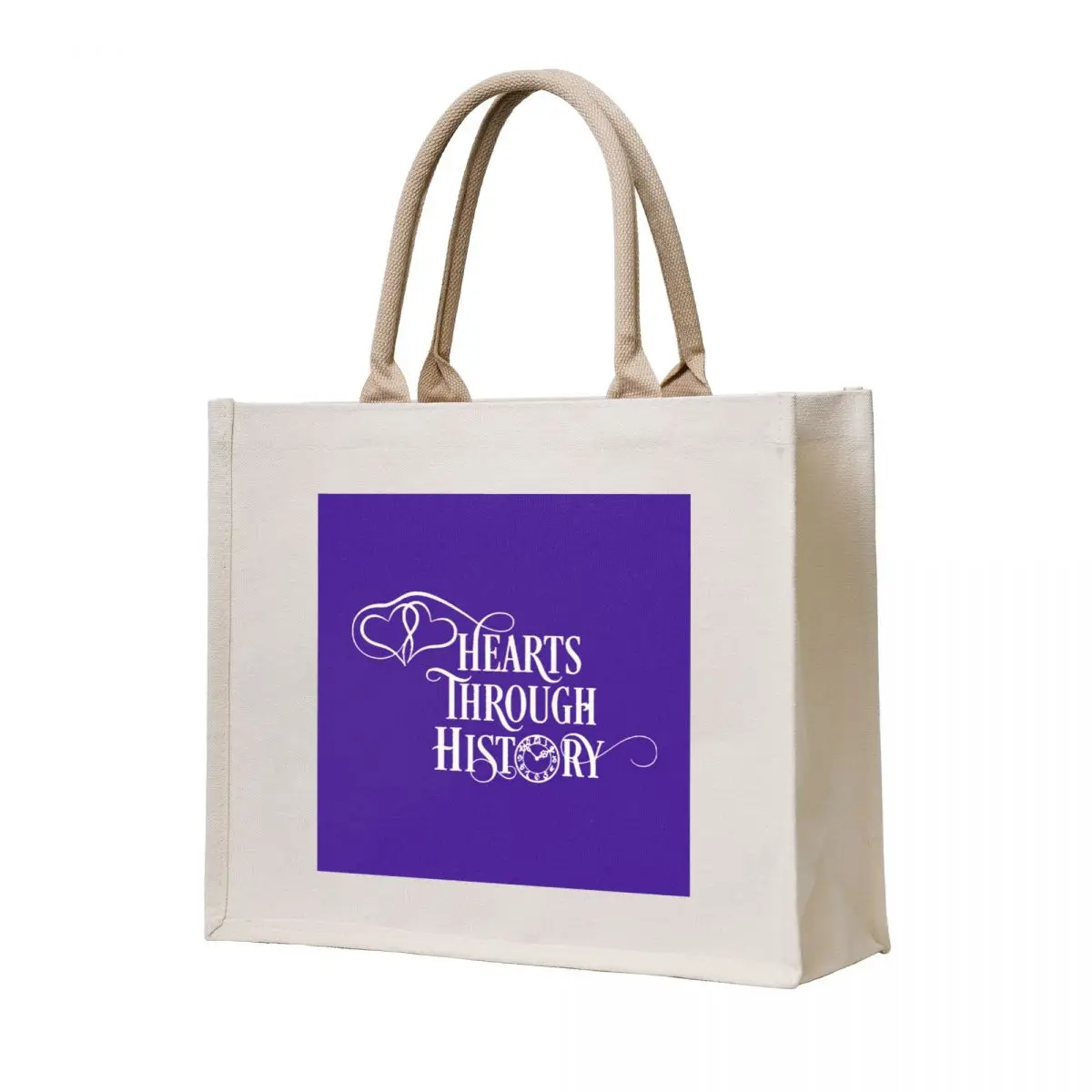 

Violet/White - Hearts Through History (for dark backgrounds) Tote Bag sac pour femme reusable grocery bags hand bag ladies