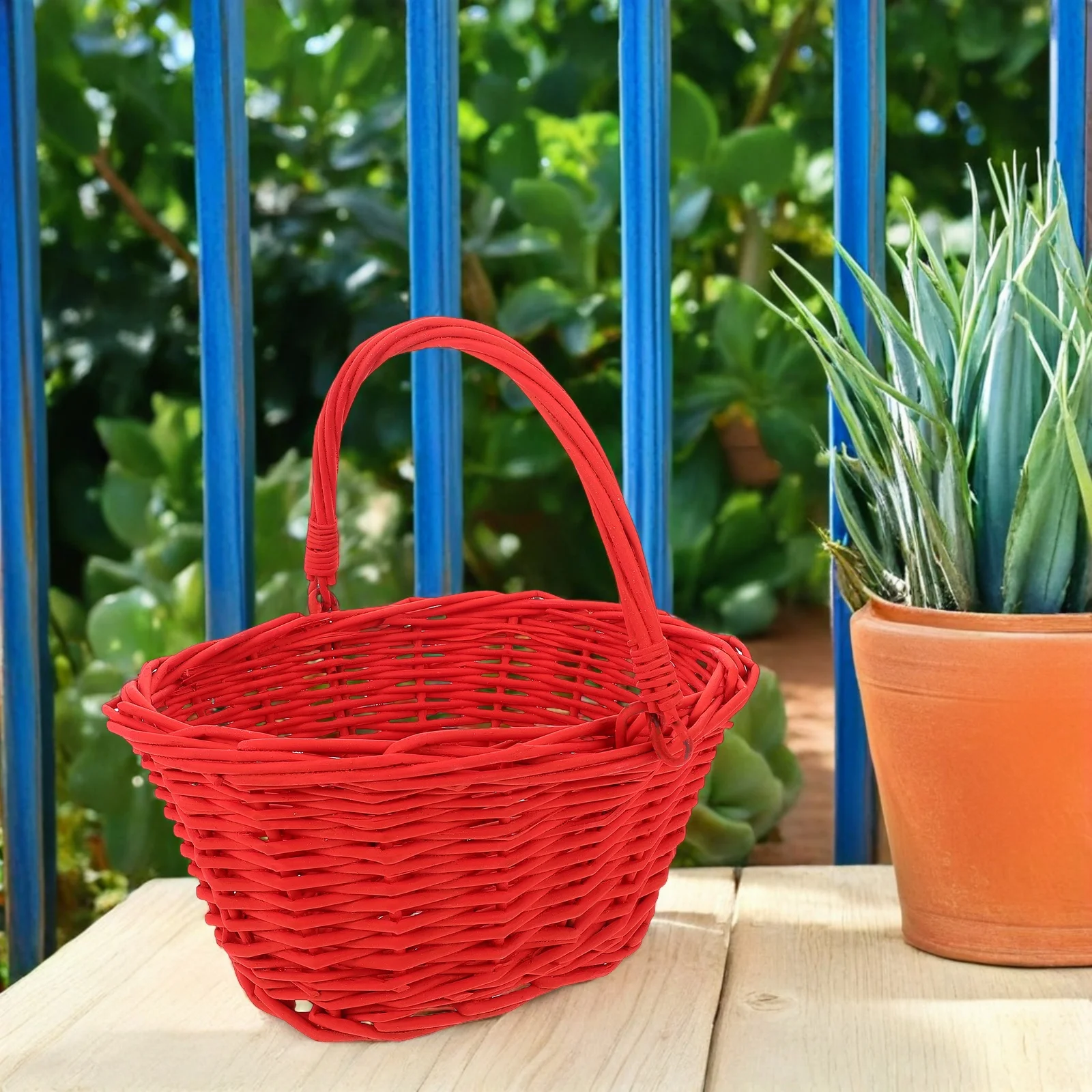 

Handwoven Wicker Basket Multipurpose Willow Fruit Vegetable Organizer Storage Picnic Garden Gathering Home Decor Durable Easy