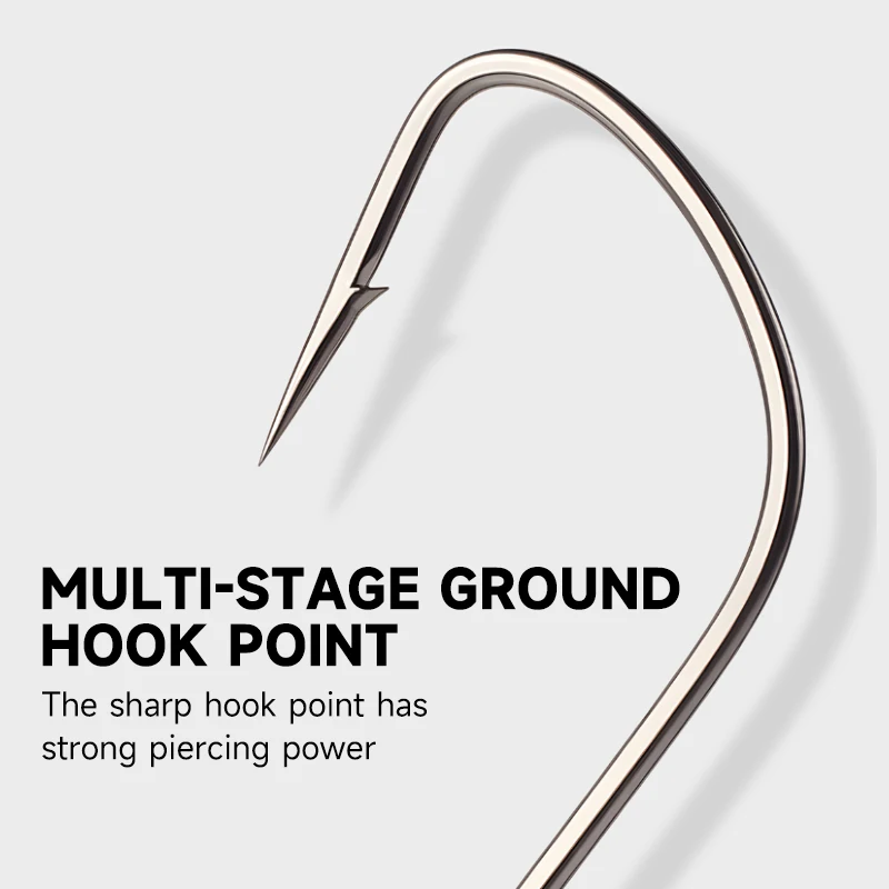 Picture 5: Supercontinent 2#-12# 10pcs Barb Hook Fishing hook big ring Single Hooks tackle Worm Hooks With big eyes Ring