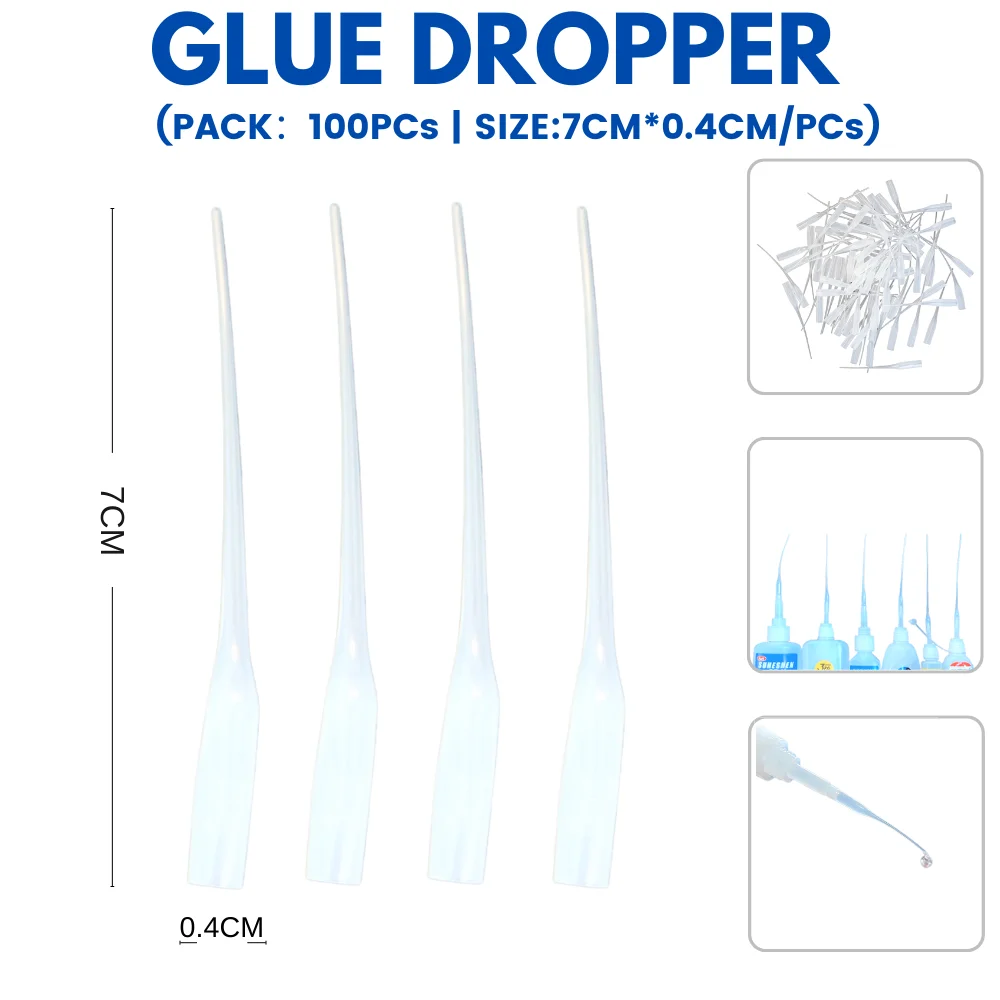 10/50/100Pcs Universal 502 Instant Super Glue Dropping Tube Nozzle Lengthened Needle Tube Bottle Cap Catheter Dropper