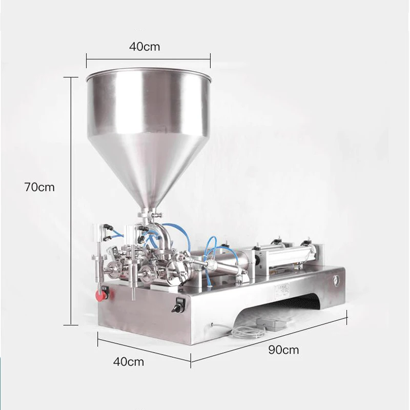 Double Head Shampoo Pneumatic Filler Piston Tomato Butter Peanut Butter Paste Filling Machine