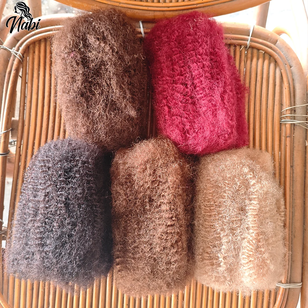Rambut Afro Keriting Kinky 10-18 inci, Bulk 4C 27 #   bug #   4 #   Ekstensi Rambut Manusia Rajut untuk Kepang, Twist, Dreadlocks, Perbaikan Kepang