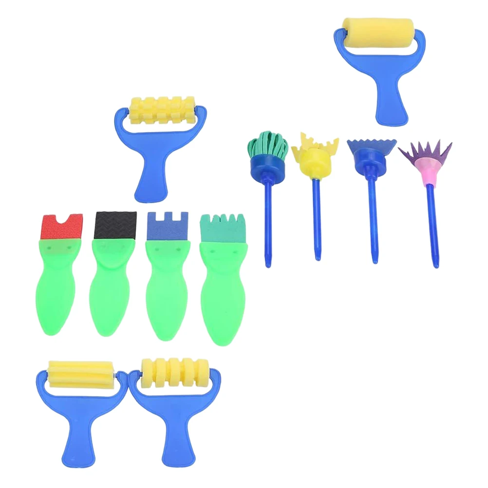 1 Set Sponge Painting Drawing Diy Accessories Premium Handle Long-Lasting Creative Hobby Supplies For