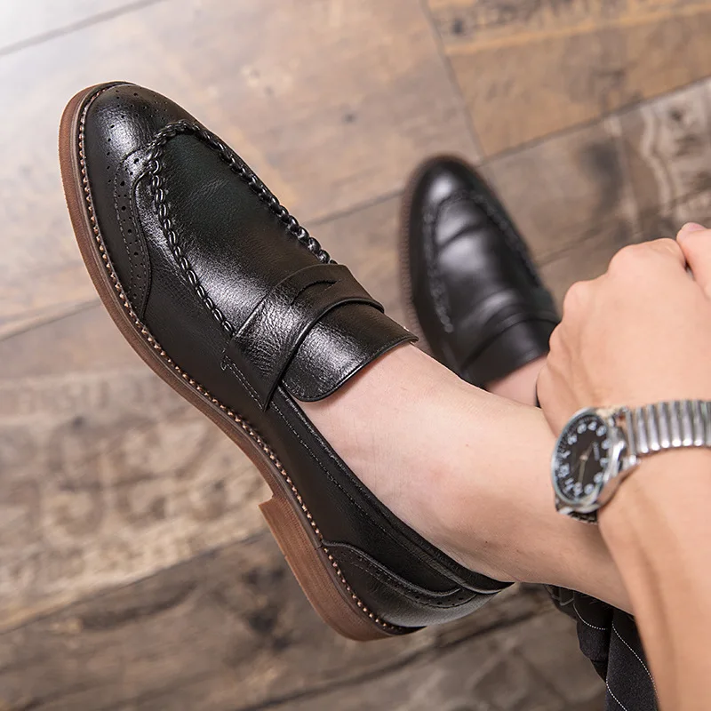 Men Shoes Fashion Loafers Comfy PU Leather Men's Flats Luxury Brand Male mocasines Footwear Men Big size Casual Shoes2025