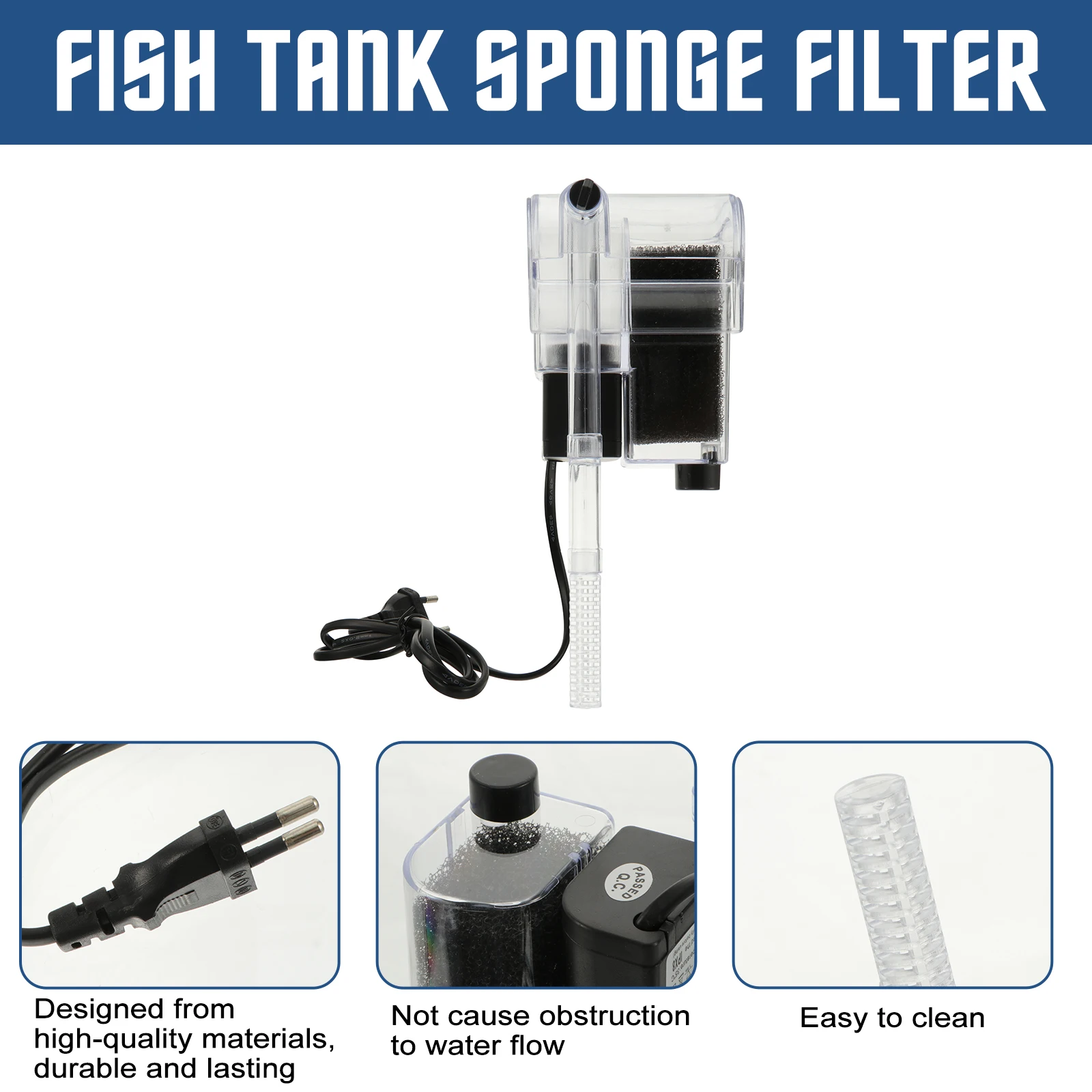 

Energy-Saving Aquarium Fish Tank Water Circulation System 3W Adjustable Flow Replaceable Filter Quiet Operation Fish Tank Filter