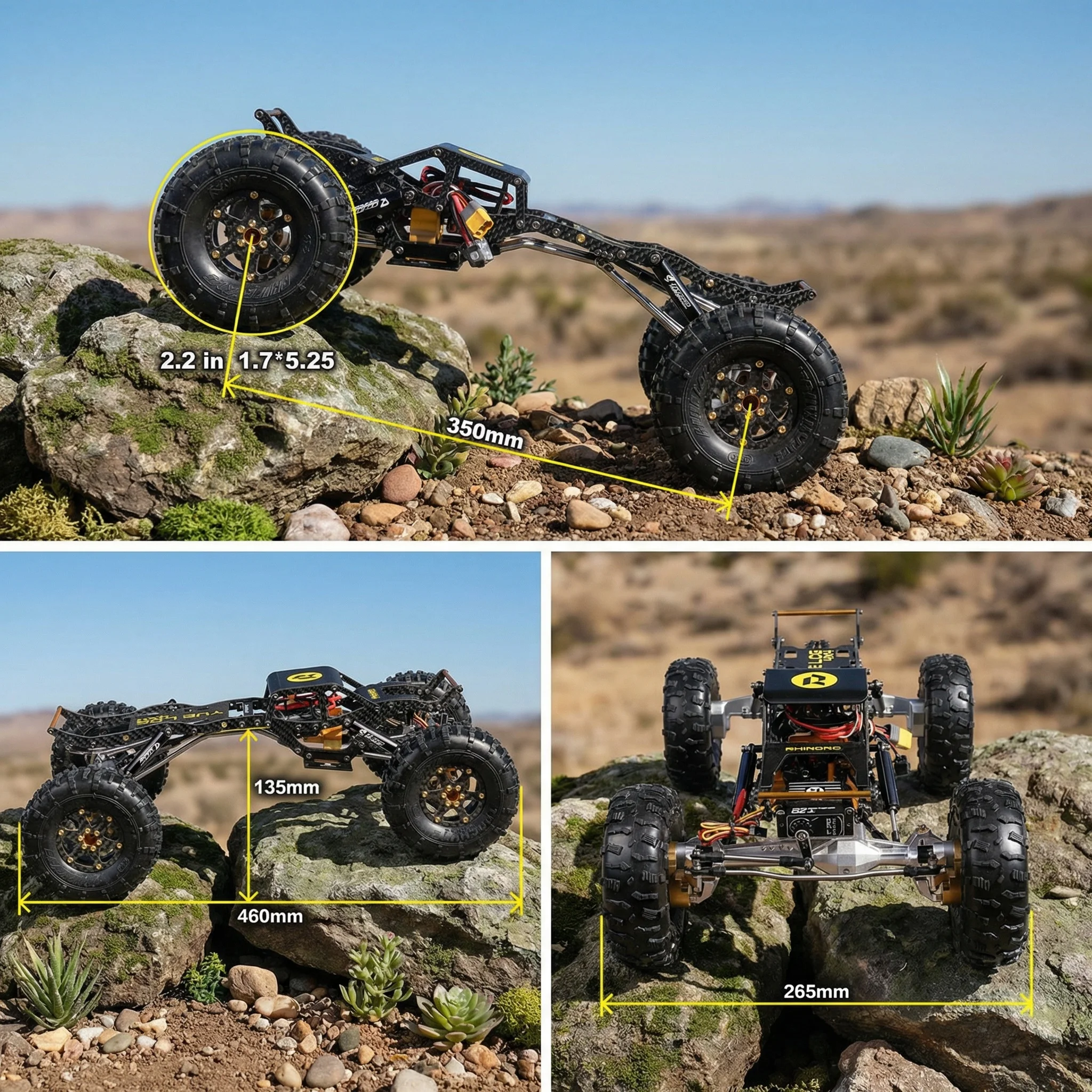 Rhino YUE LCG v2 RC Crawler Car 1:10 RTR 80A ESC S12 Brushless Motor 70KG Servo Parts Toys  Accessories