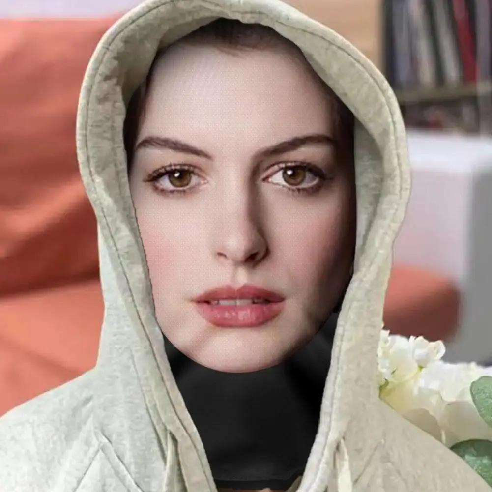 3D Printed Full Face Visual Mask Anne Actress Celebrity Performer Face Mask Fun Role-playing Props Costumes Face Mask image 3