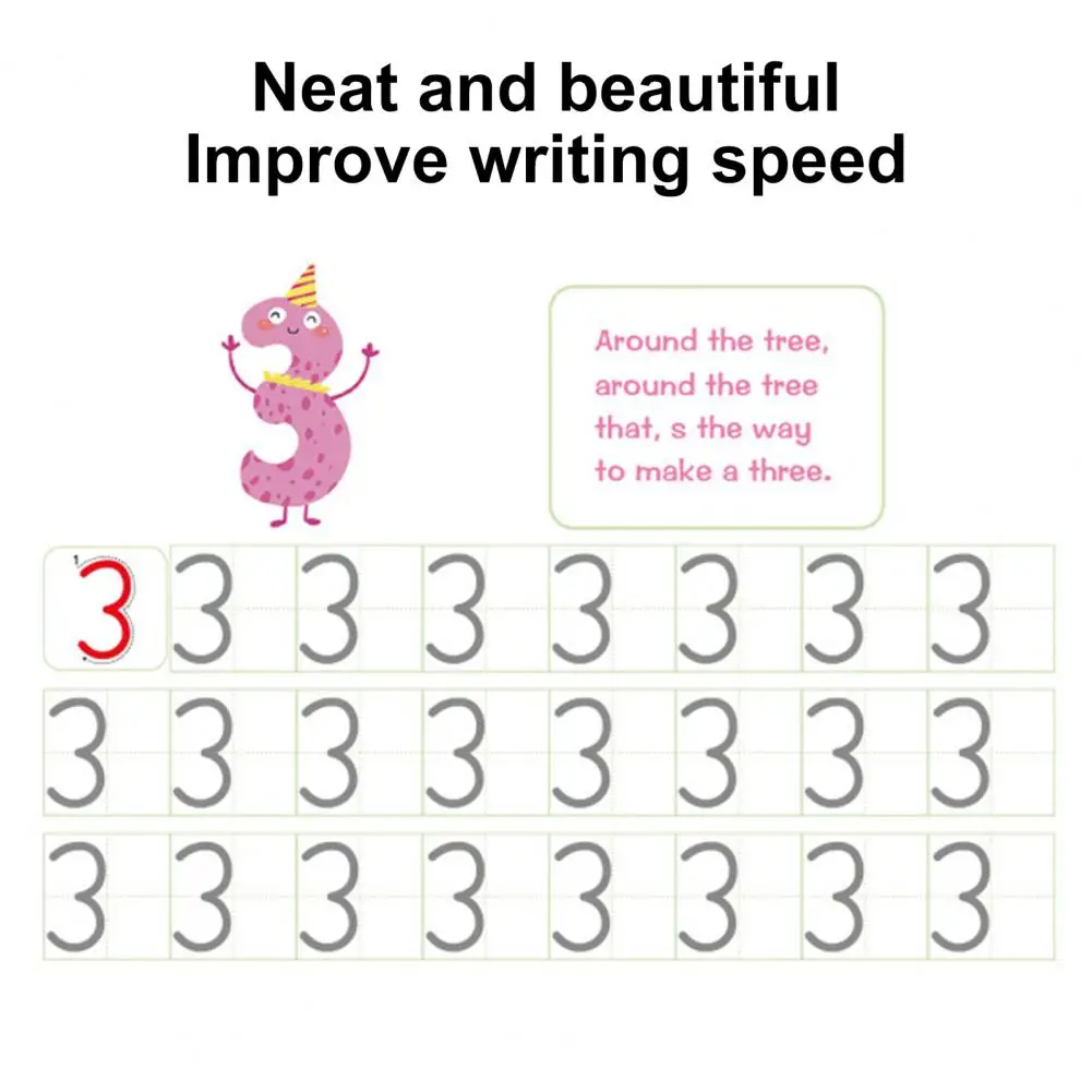1 Set Magic Copybooks Children's Toy Writing Reusable Free Wiping English Arabic Verison Option Writing Practice Copy Books