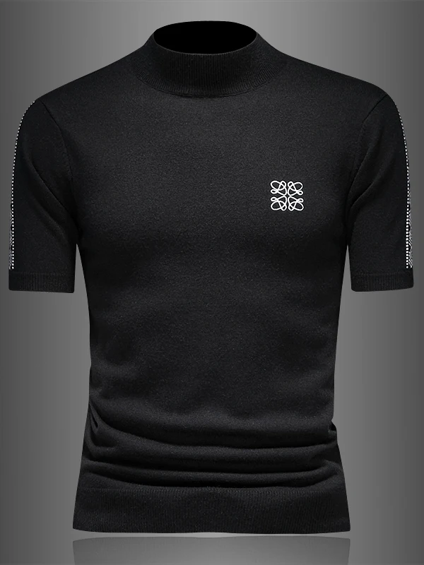 

Утепленный вязаный свитер с вышивкой и высоким воротником для мужчин, осенне-зимний, новый, теплый, шерстяной базовый слой, топ