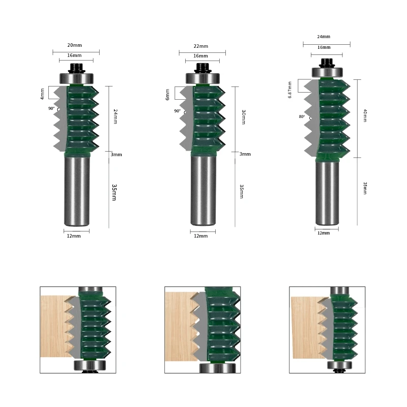 NXWIND 12MM Shank Multi-Tooth Shape Bit Router Bit Woodworking Milling Cutter For Wood Bit Face Mill End Mill