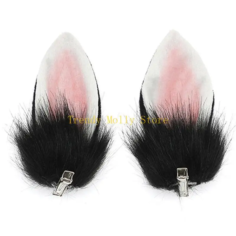 N5KB 코스프레 토끼 귀 오리 빌 헤어 클립 애니메이션 헤어 핀 헤드 드레스 고딕 헤어 클립