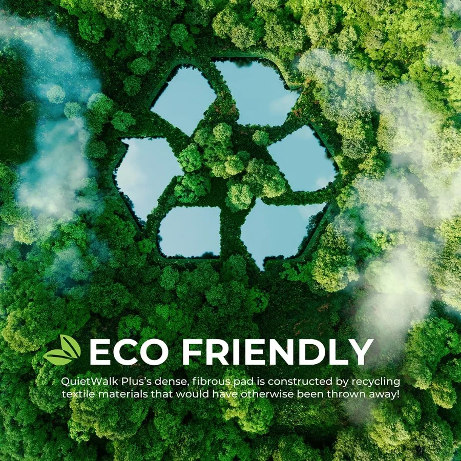 تركيب QuietWalk بسمك 100 قدم مربع للأرضيات المصفحة والخشب الصلب Appd للوسادة المرفقة المسبقة من الألياف العائمة المعاد تدويره #6