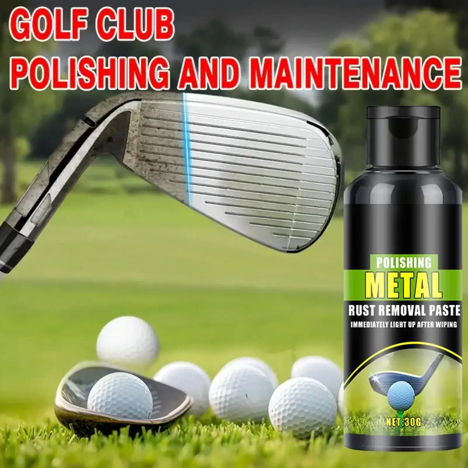 30 جرام نادي الغولف مزيل الصدأ البولندية وضع المعدات الخضراء صيانة تألق مرمم العنيد الأوساخ جرجر وكيل إزالة البقع #5