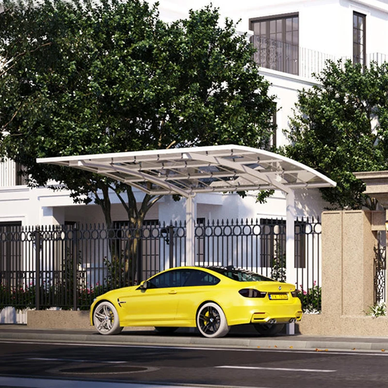 Premium Double Aluminum Carport with Clear Polycarbonate Roof Modern Design for Residential Driveway