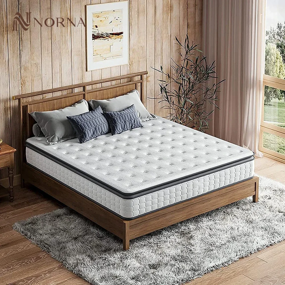 5 Stars Hotel Mattress 12 Inch Individual Pocket Coil Pillow Top Mattress Hypo Allergenic Orthopedic Mattress