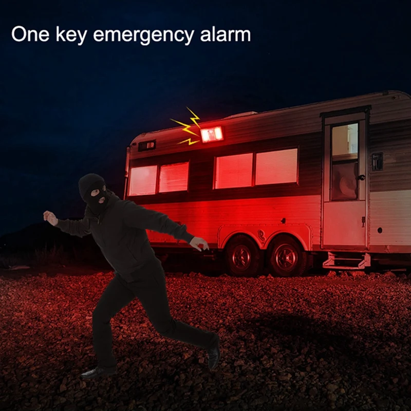 Lámpara de alarma de luz Solar, alarma de seguridad con Control remoto, Sensor de movimiento, sirena de alarma, Detector de 129DB para patio de casa al aire libre, fácil de usar