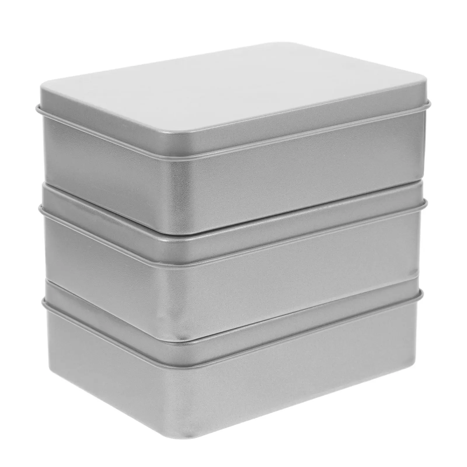 

3 Pcs Rectangular Iron Box 12x9x4CM Tinplate Can Storage Holder for Kitchen Office Hotel Restaurant Small Items Easy Clean