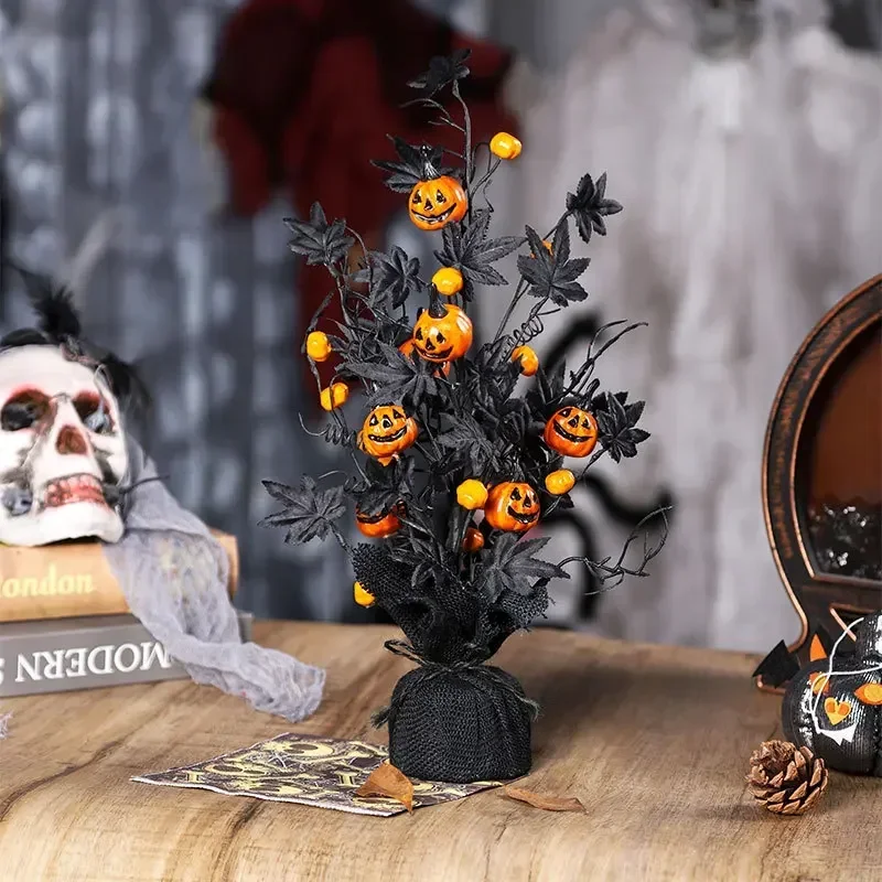 Halloween Ornament Black Horror Pumpkin Maple Leaf Office Living Room Bedroom Dining Table Creative Home Decoration Craft