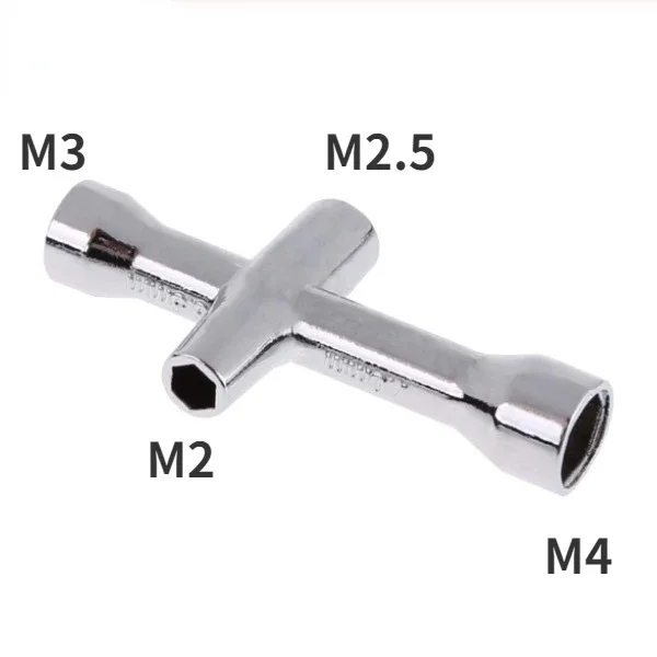 3D Printer Nozzle Tool 4in1 M2 M2.5 M3 M4 Screw Nut Hexagonal Cross Wrench For E3D V6 MK8 Nozzles Mini Spanner