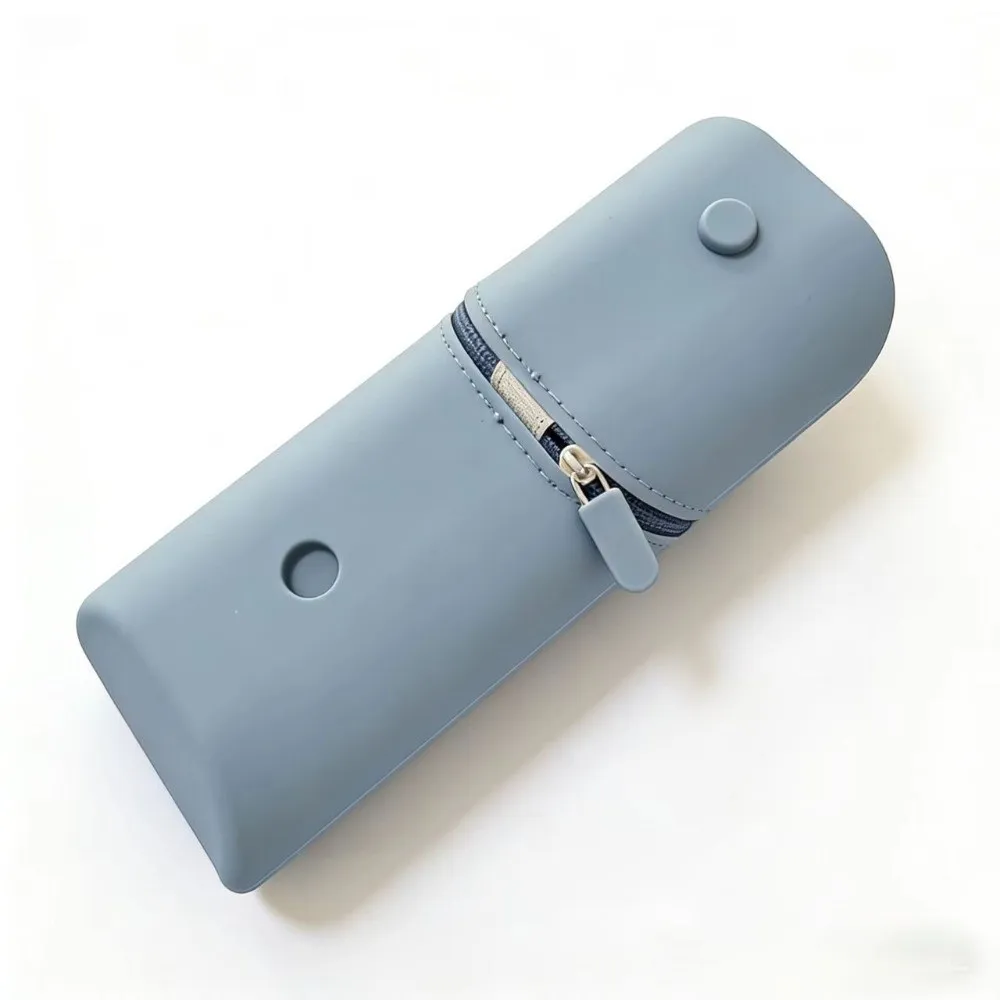 Large- Capacity Silicone Pencil Case Soft Macaron Portable Foldable Pen Holder Eco-Friendly Solid Color Desk Organizer Gift