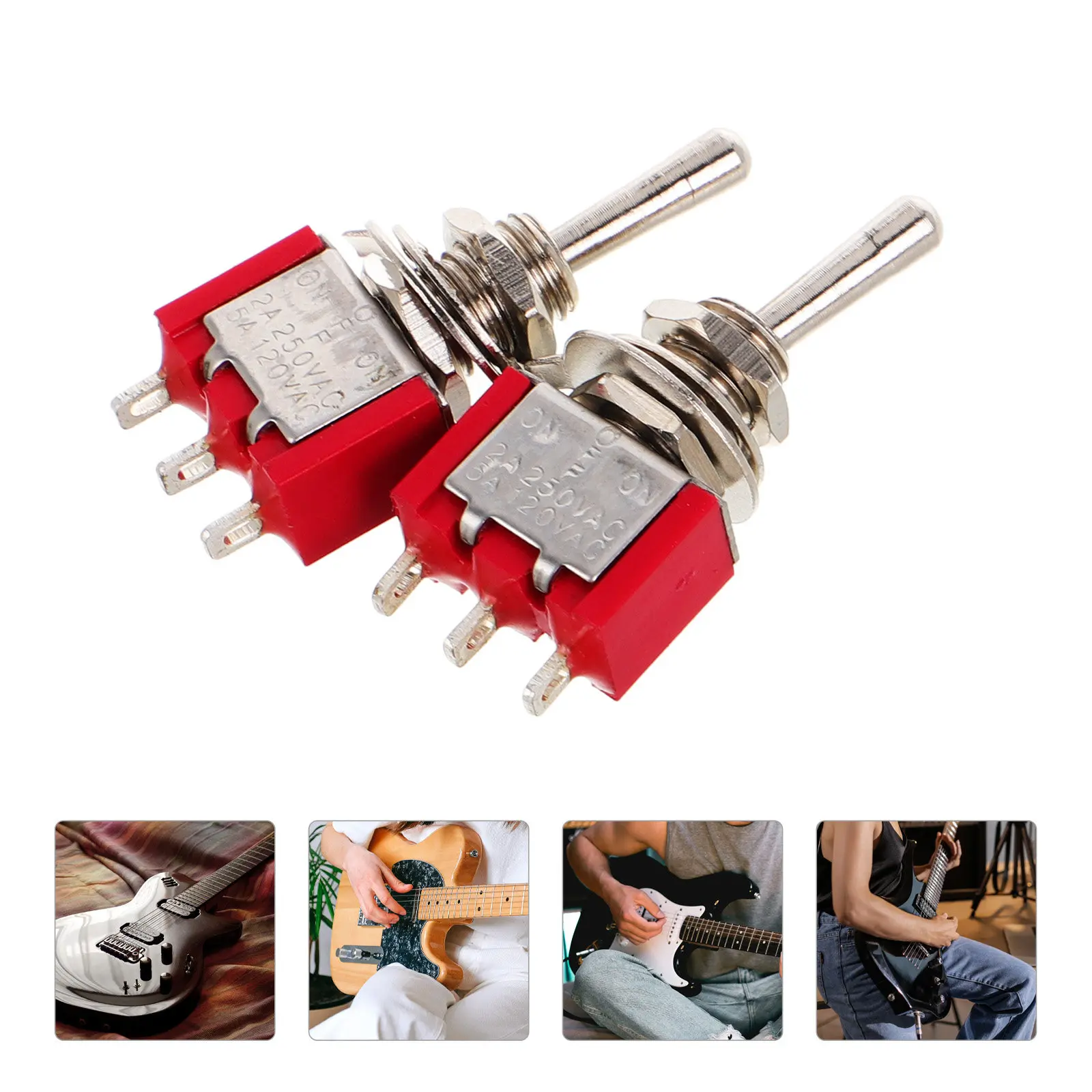 

2Pcs Mts-102 Mini Toggle Switch 3 Pin 2 Position M6 Thread Waterproof Durable for Automotive Marine Industrial Applications