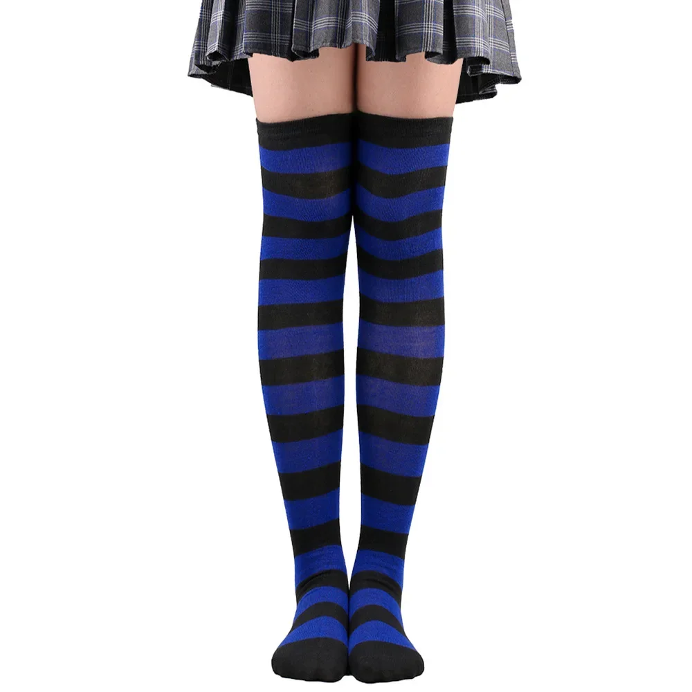 Dijhoge Kousen Dames Gestreept Dames Meisjes Zwart Wit Roze Lange Overknee Sokken Femboy Cosplay Lolita Harajuku Y2k