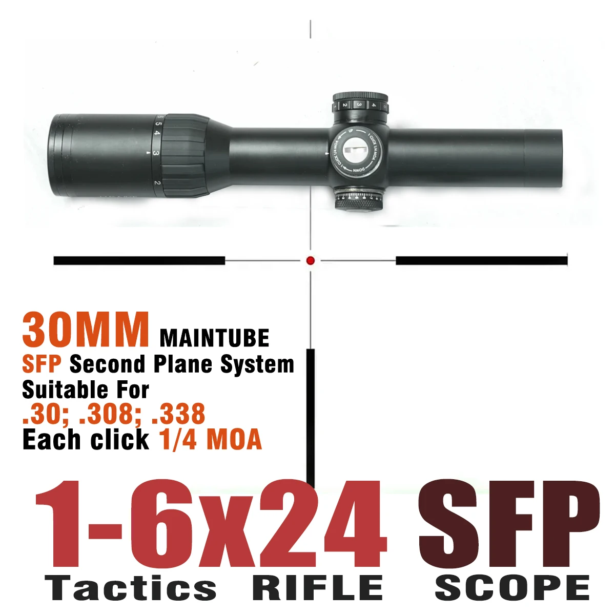 نطاق بندقية الصيد لـ Carabine AK Optics Sight AR، M4 نطاق مدمج، SVD، 1-6x24 MOA، #1