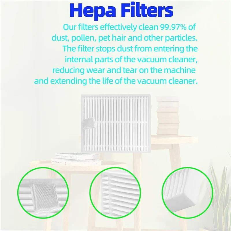 

ABUL-2 Set For Honiture V8 Pro Robot Vacuum Cleaner Main Side Brush Hepa Filter Mop Cloth Replacement Accessories Kit