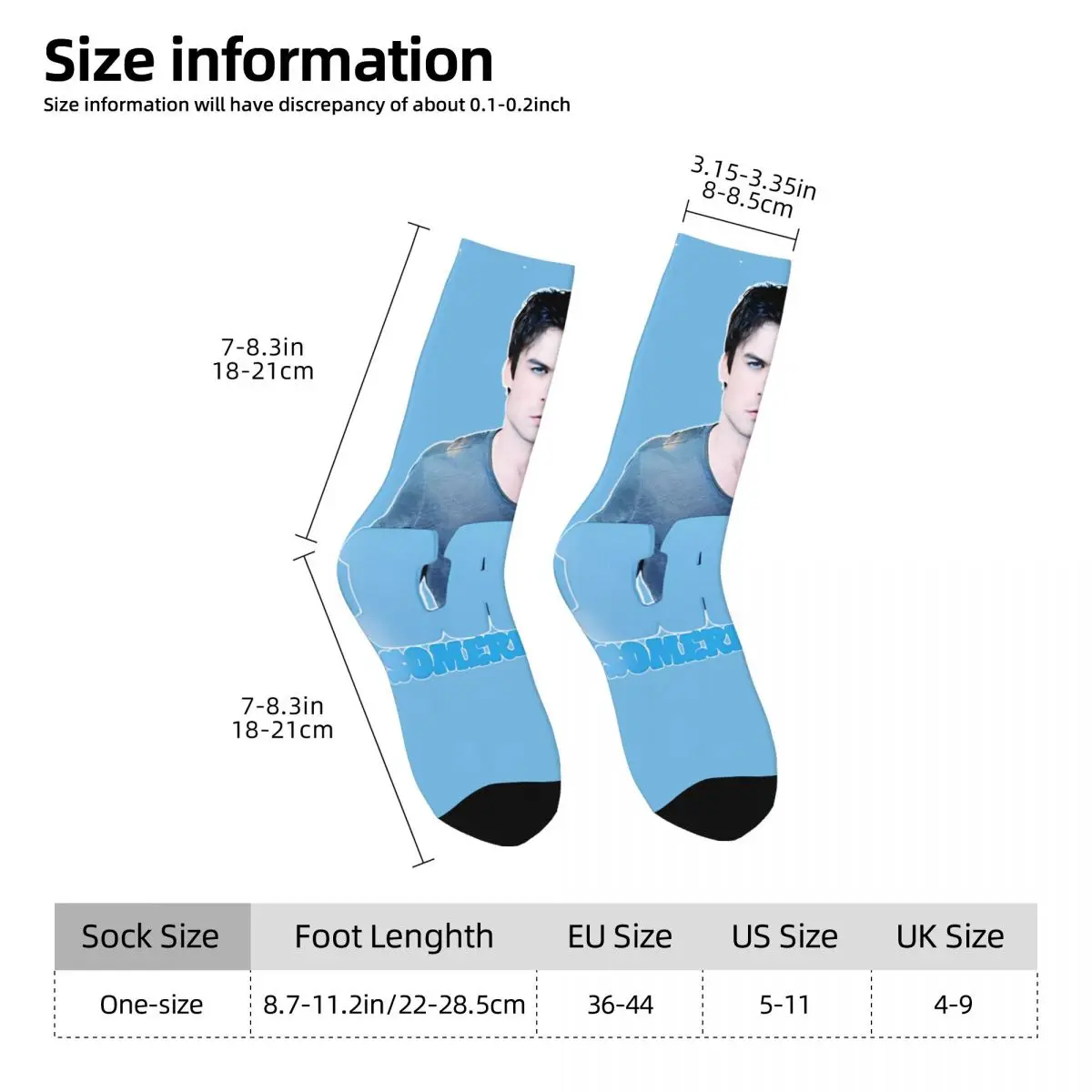 Ian Somerhalder Socken Winter Mr Smolderhalder Strümpfe Mode Paar Medium Weiche Socken Muster Klettern Rutschfeste Socken